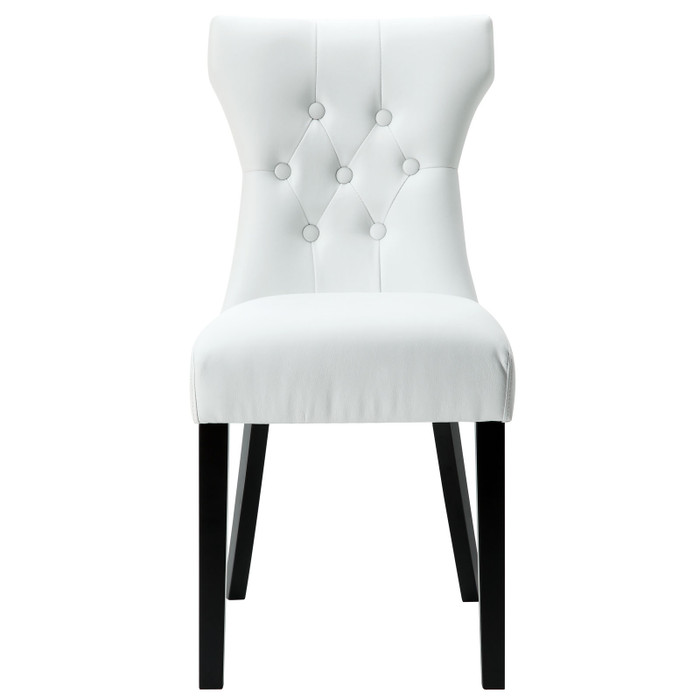 EEI-812-WHI Silhouette Dining Vinyl Side Chair By Modway