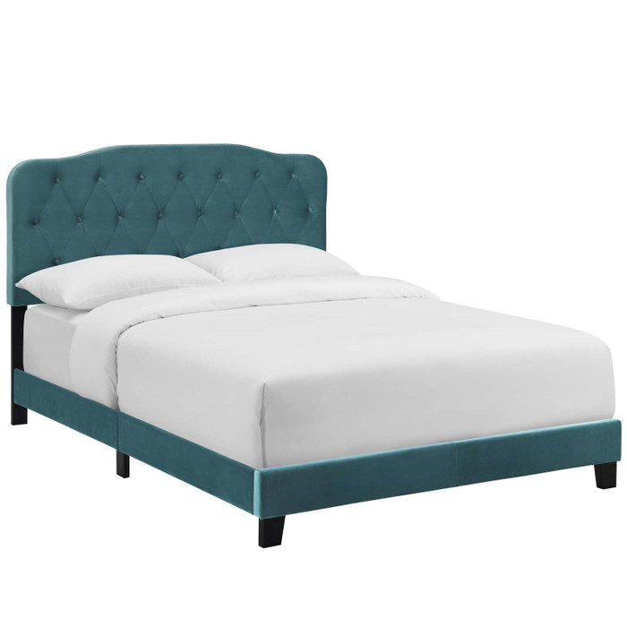 MOD-5864-SEA Amelia Queen Performance Velvet Bed By Modway