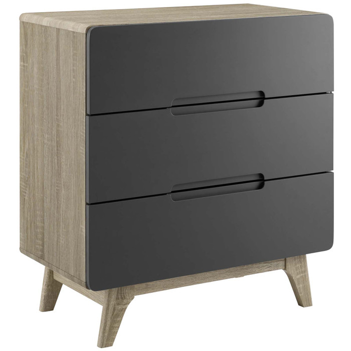 MOD-6074-NAT-GRY Origin Three-Drawer Chest Or Stand By Modway