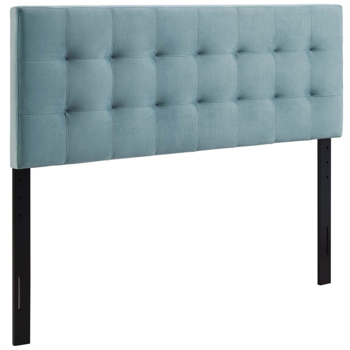 MOD-6121-LBU Lily King Biscuit Tufted Performance Velvet Headboard By Modway