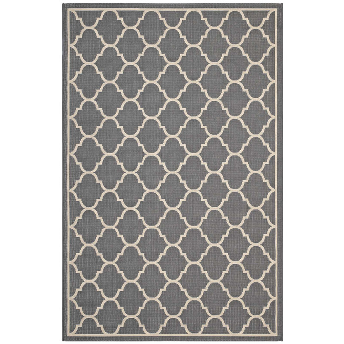 R-1137B-58 Avena Moroccan Quatrefoil Trellis 5X8 Indoor And Outdoor Area Rug By Modway