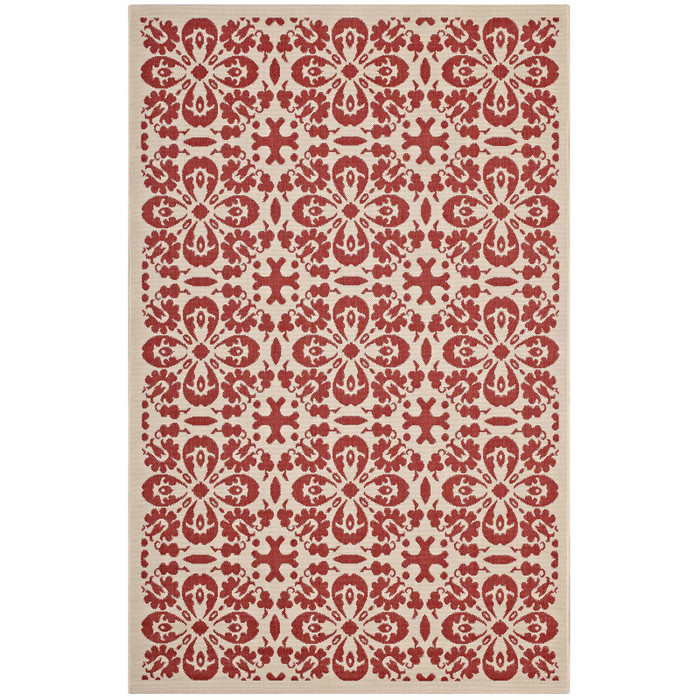 R-1142D-810 Ariana Vintage Floral Trellis 8X10 Indoor And Outdoor Area Rug By Modway