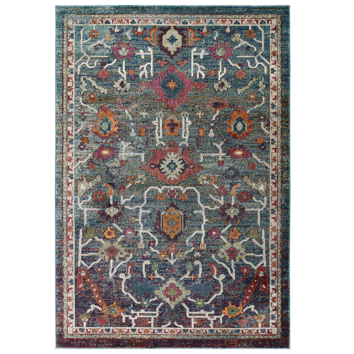R-1186A-810 Tribute Every Distressed Vintage Floral 8X10 Area Rug By Modway