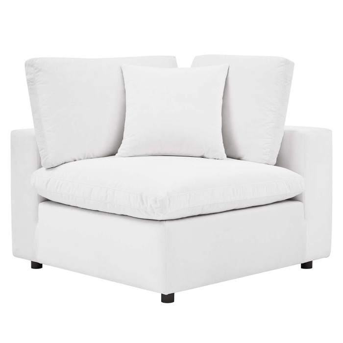 EEI-4366-WHI Commix Down Filled Overstuffed Performance Velvet Corner Chair By Modway