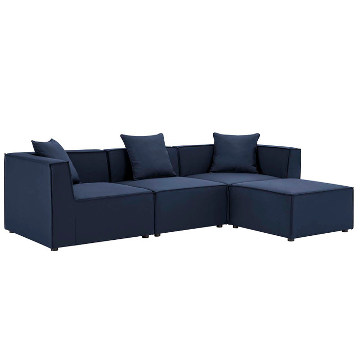 EEI-4380-NAV Saybrook Outdoor Patio Upholstered 4-Piece Sectional Sofa By Modway