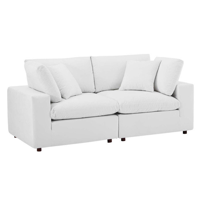 EEI-4816-WHI Commix Down Filled Overstuffed Performance Velvet Loveseat By Modway