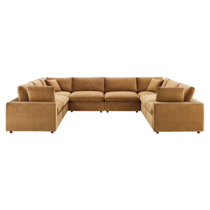 EEI-4826-COG Commix Down Filled Overstuffed Performance Velvet 8-Piece Sectional Sofa By Modway