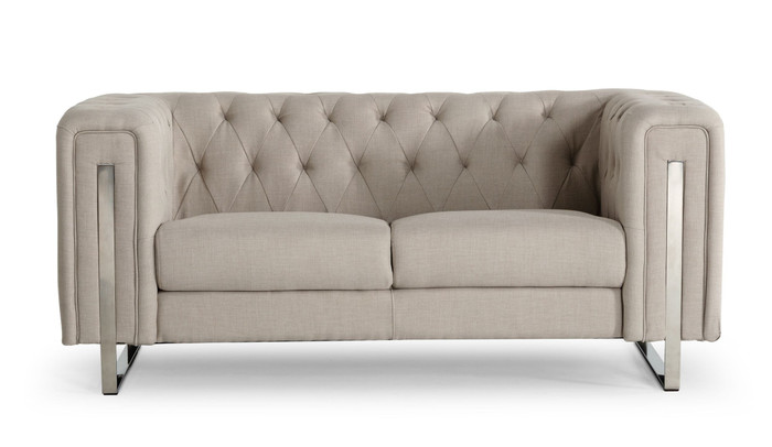 Divani Casa Salvia - Modern Beige Loveseat VGMBMB-1406-L