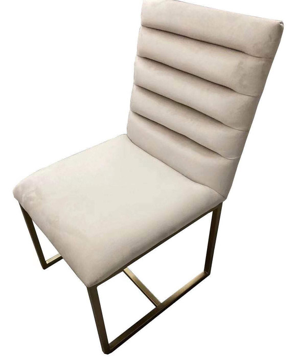 Modrest Barker - Modern Beige & Brush Gold Dining Chair (Set Of 2) VGGMDC-1251A-DC