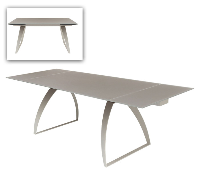 Modrest Pittson - Modern Extendable Grey Glass Dining Table VGYFDT8852F-GRY-DT