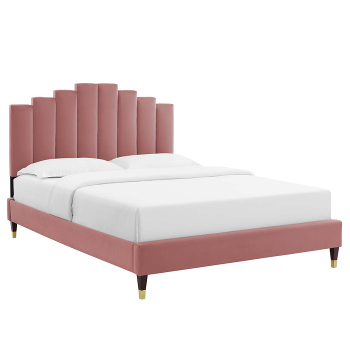 MOD-6875-DUS Elise King Performance Velvet Platform Bed By Modway