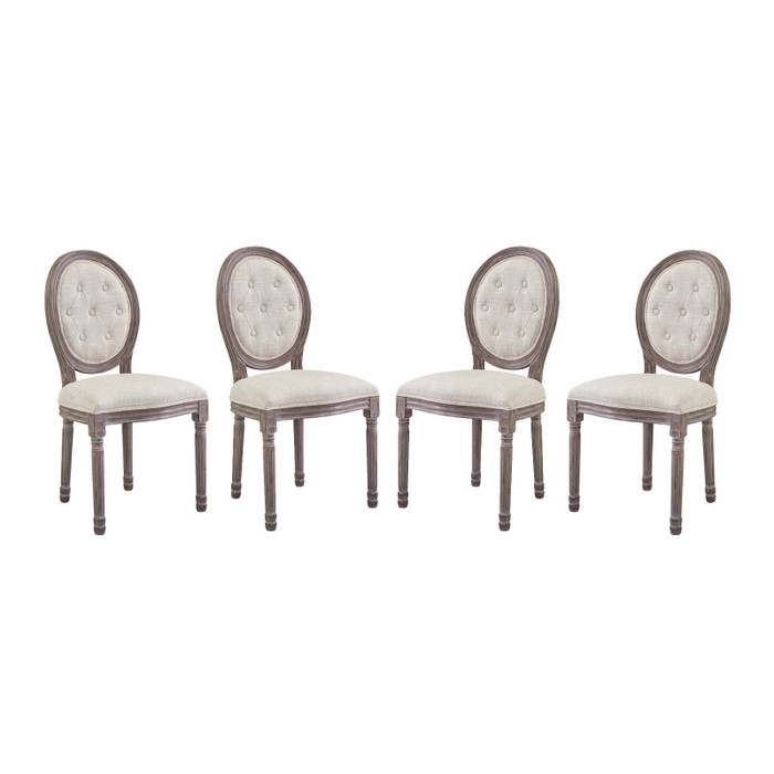 EEI-3470-BEI Arise Dining Side Chair Upholstered Fabric Set Of 4 By Modway