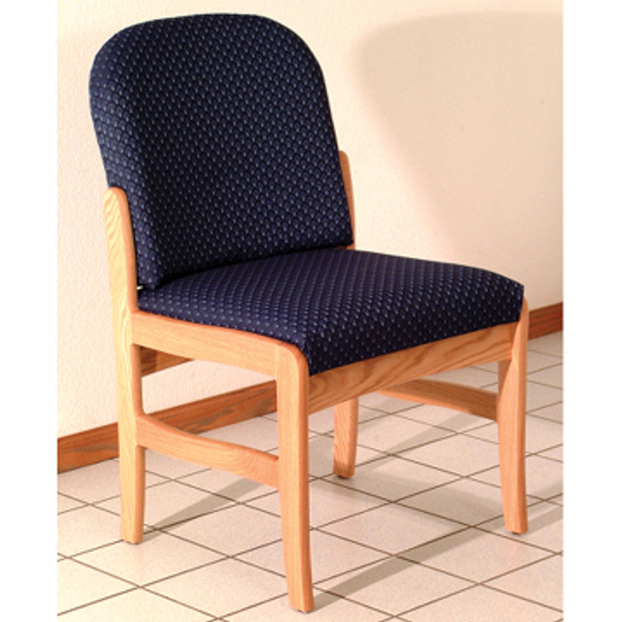DW10-1LOAB Prairie Collection Armless Guest Chair, Standard Leg, Arch Blue, Light Oak By Wooden Mallet