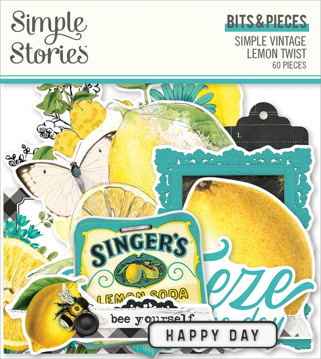 Simple Vintage Lemon Twist Bits & Pieces Die-Cuts 60/Pkg- (Pack Of 3) 653427