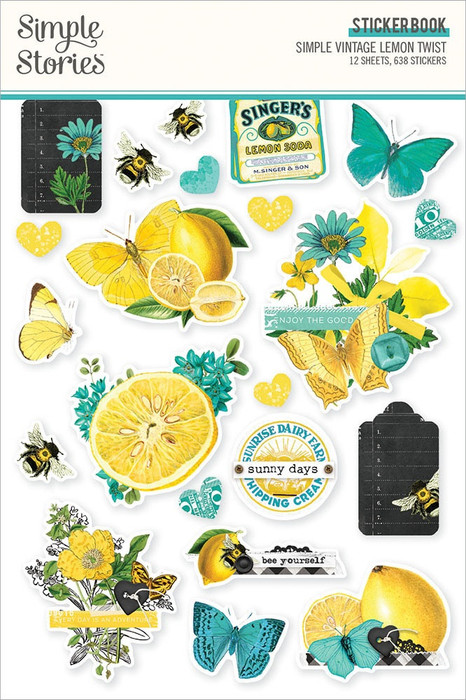 Simple Stories Sticker Book 12/Sheets-Simple Vintage Lemon Twist (Pack Of 2) 653429