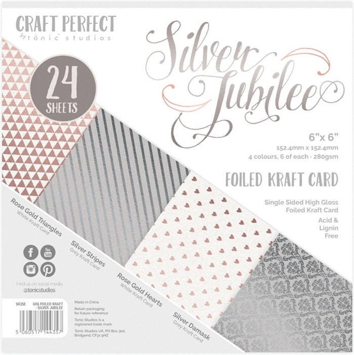 Craft Perfect Specialty Cardstock 6"X6" 24/Pkg-Silver Jubilee (Pack Of 2) 560001