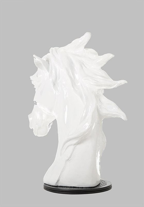 VIG Furniture VGSZ-0002-WHT Modrest Sz0002 - Modern White Horse Head Sculpture