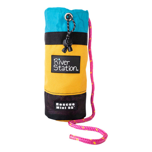 River Station Kayak Throw Bag - Gold w/Pink Rope