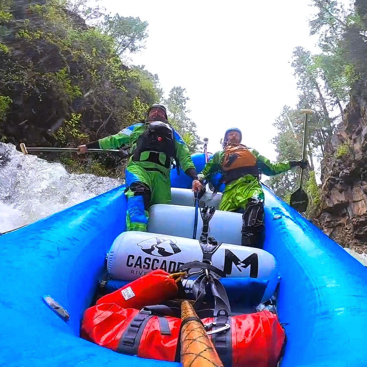 Doug Izzo rafting whitewater in Oregon