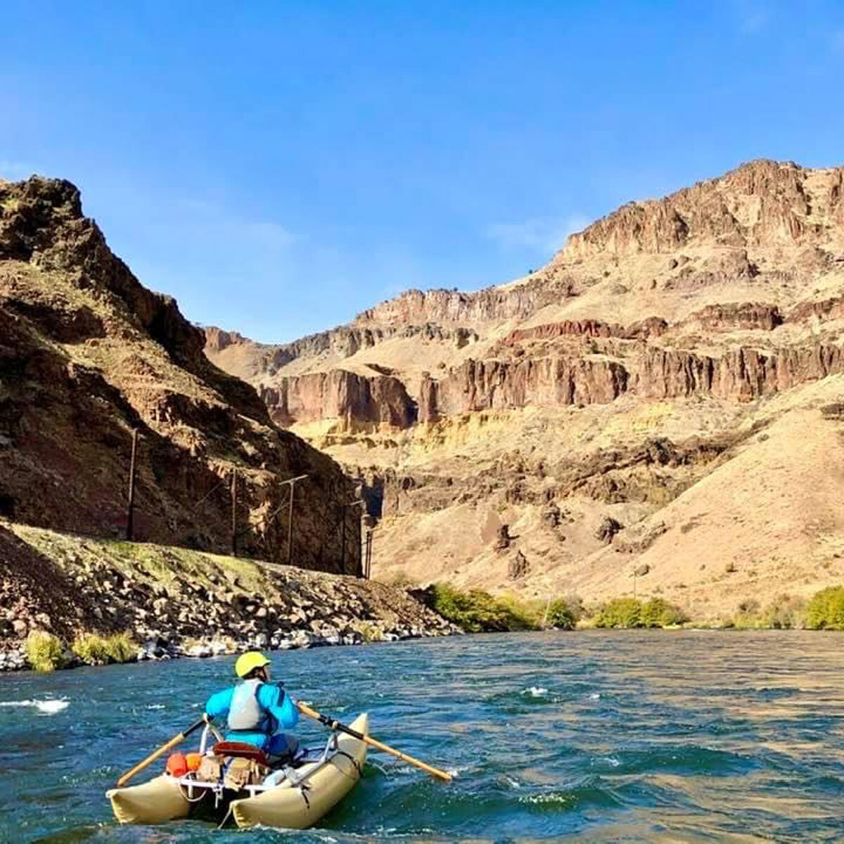 Ellie Clapp paddling whitewater in Oregon