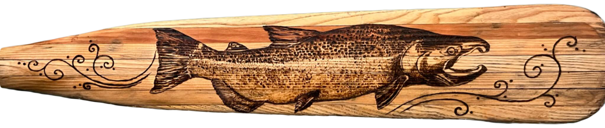 Custom artwork by Ian Gannon for Sawyer Paddles and Oars