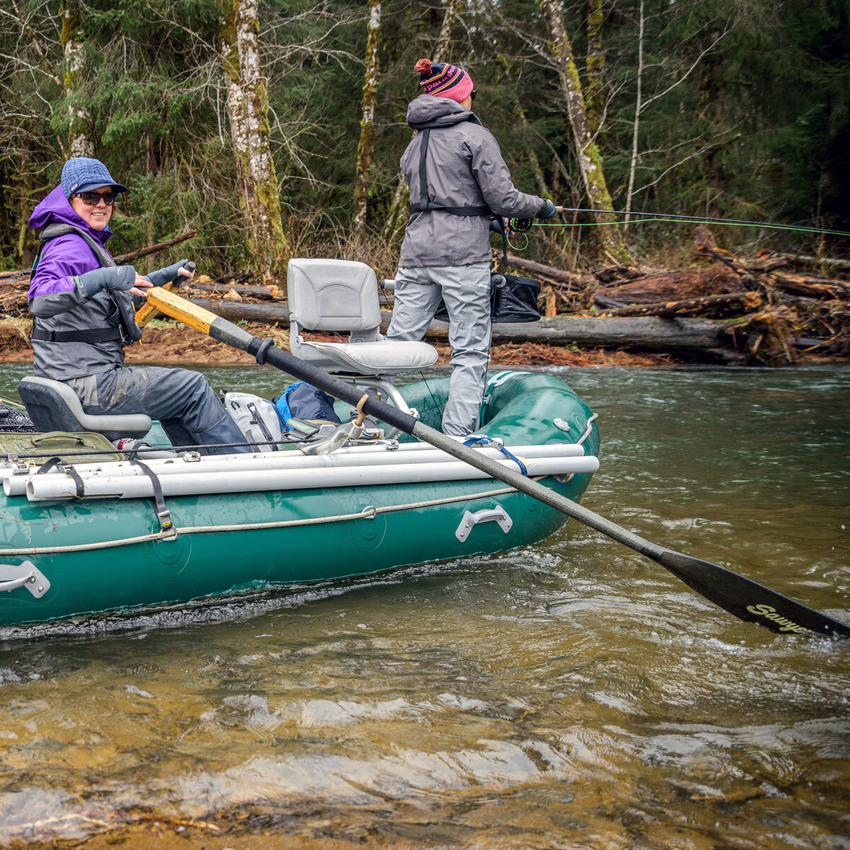 Kate Crump fly fishing on Oregon rivers