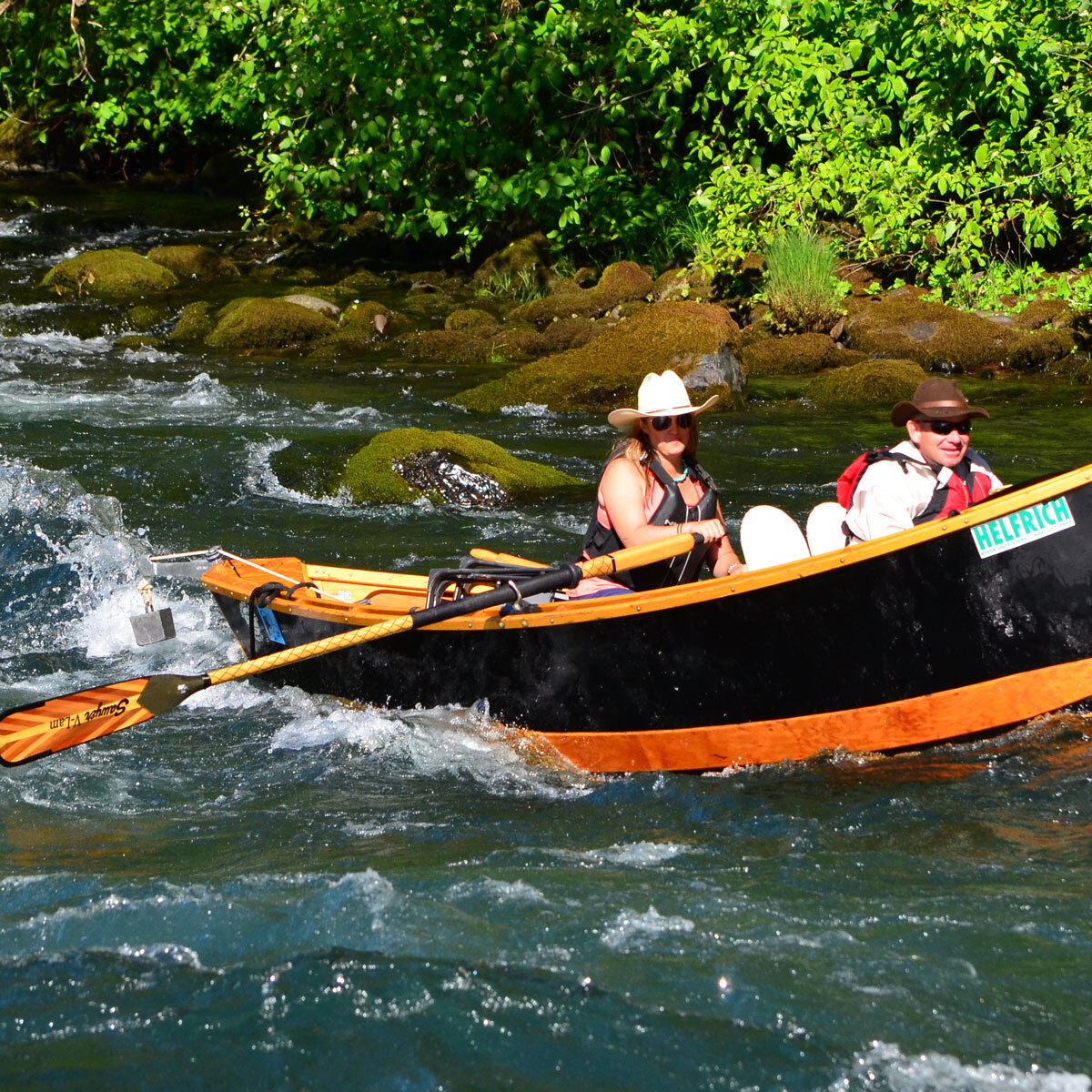 Kelsey Helfrich with Sawyer SquareTop V-Lam Oars