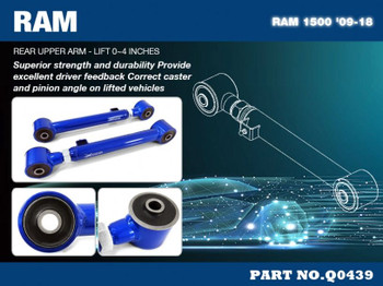 Bovenste draagarm HD RAM 1500 Adj '09-19 & 19+ 0-6" lift