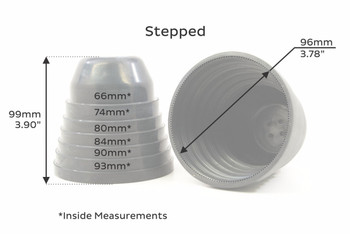 Rubberen behuizingsdop stepped 96mm