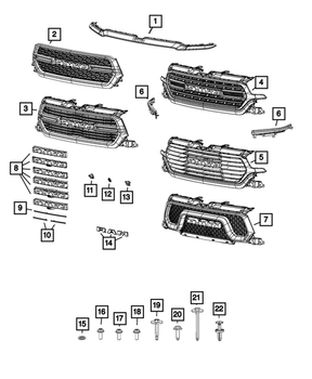 Grille Applique (deel over koplampen en grille motorkapvorm)