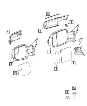 Outside Rear-View Mirror, Right- '21-22 RAM 1500