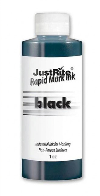 JustRite Rapid Mark Ink 1oz Bottle Black