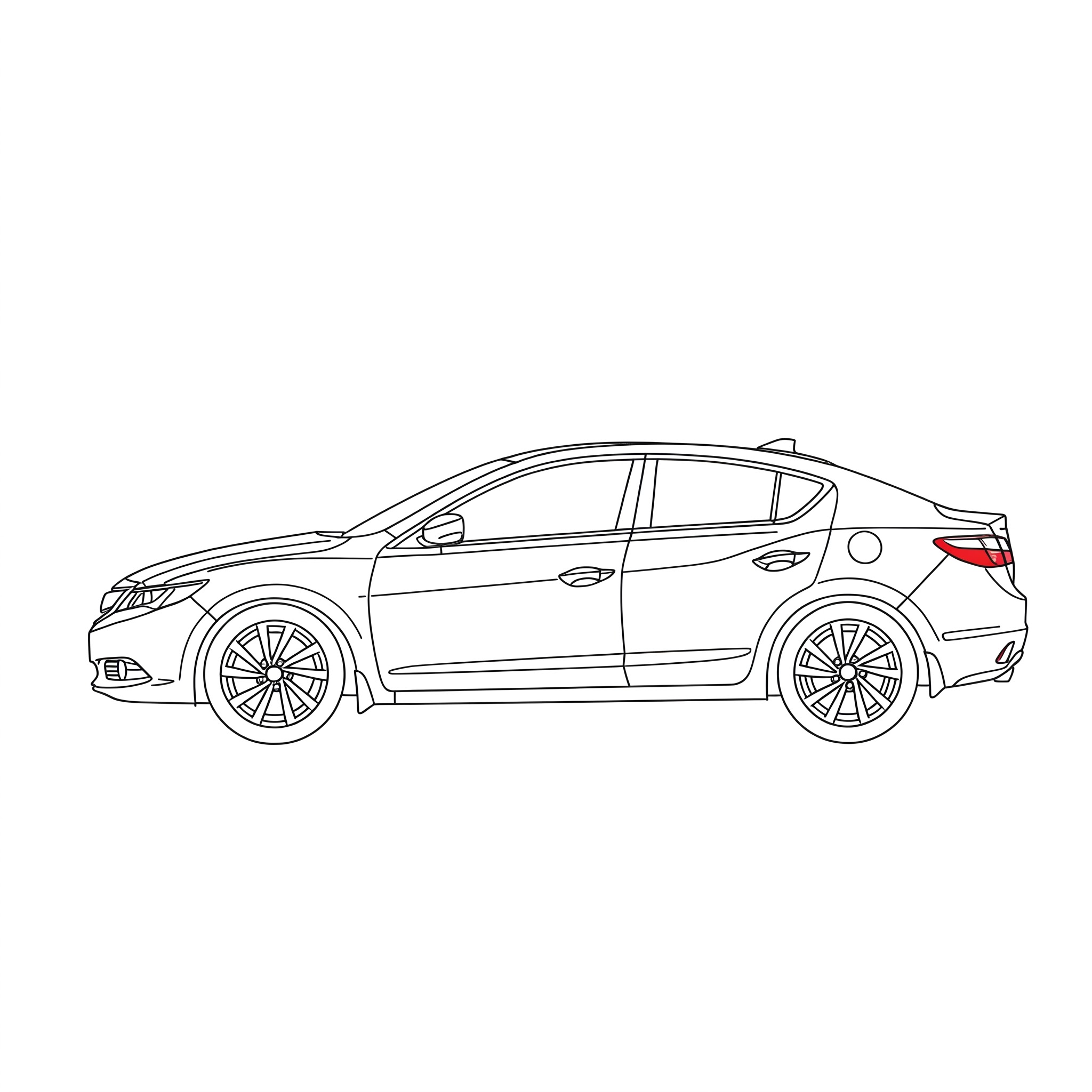 Illustrated profile outline of the Acura ILX -