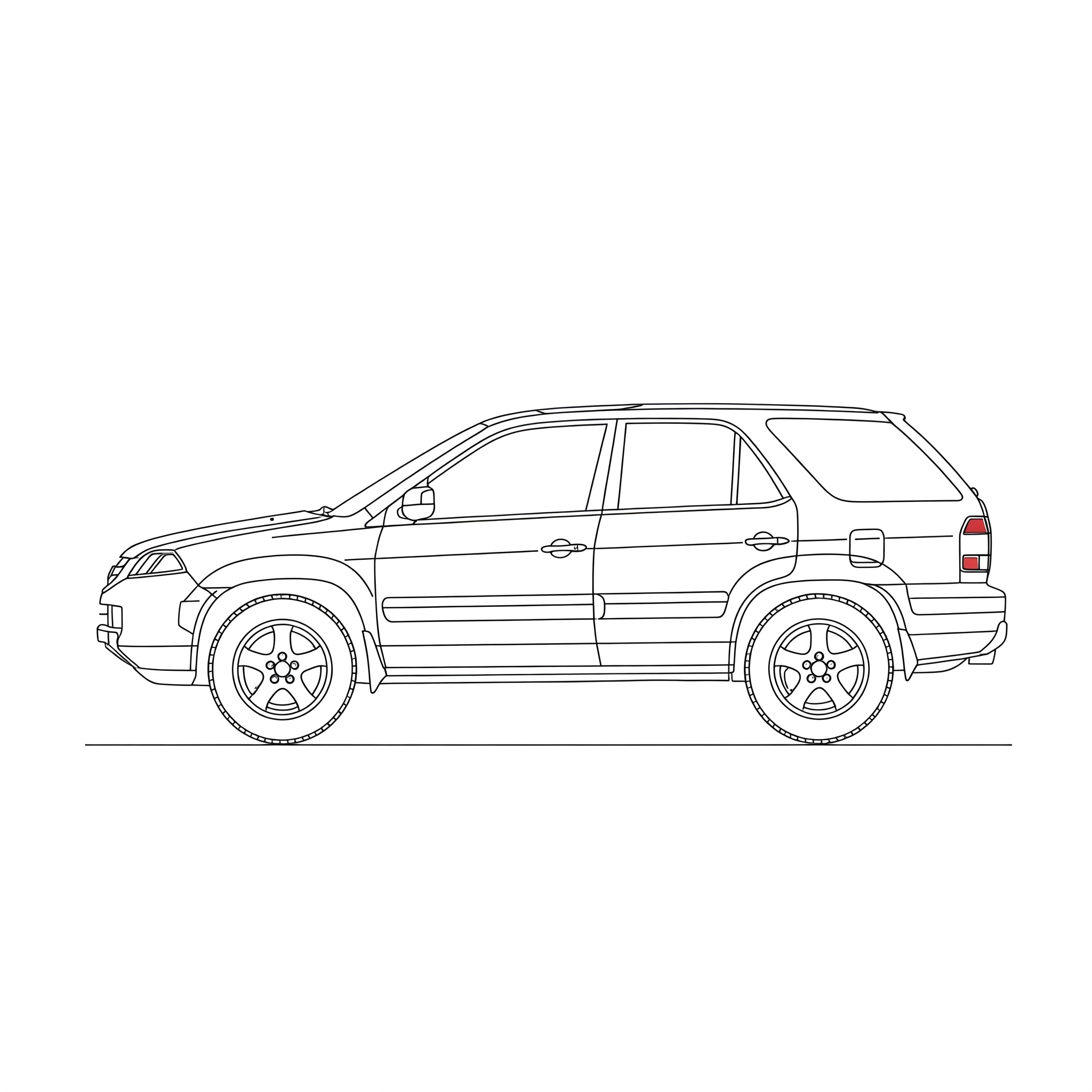 Illustrated profile outline of the Acura MDX 1st gen