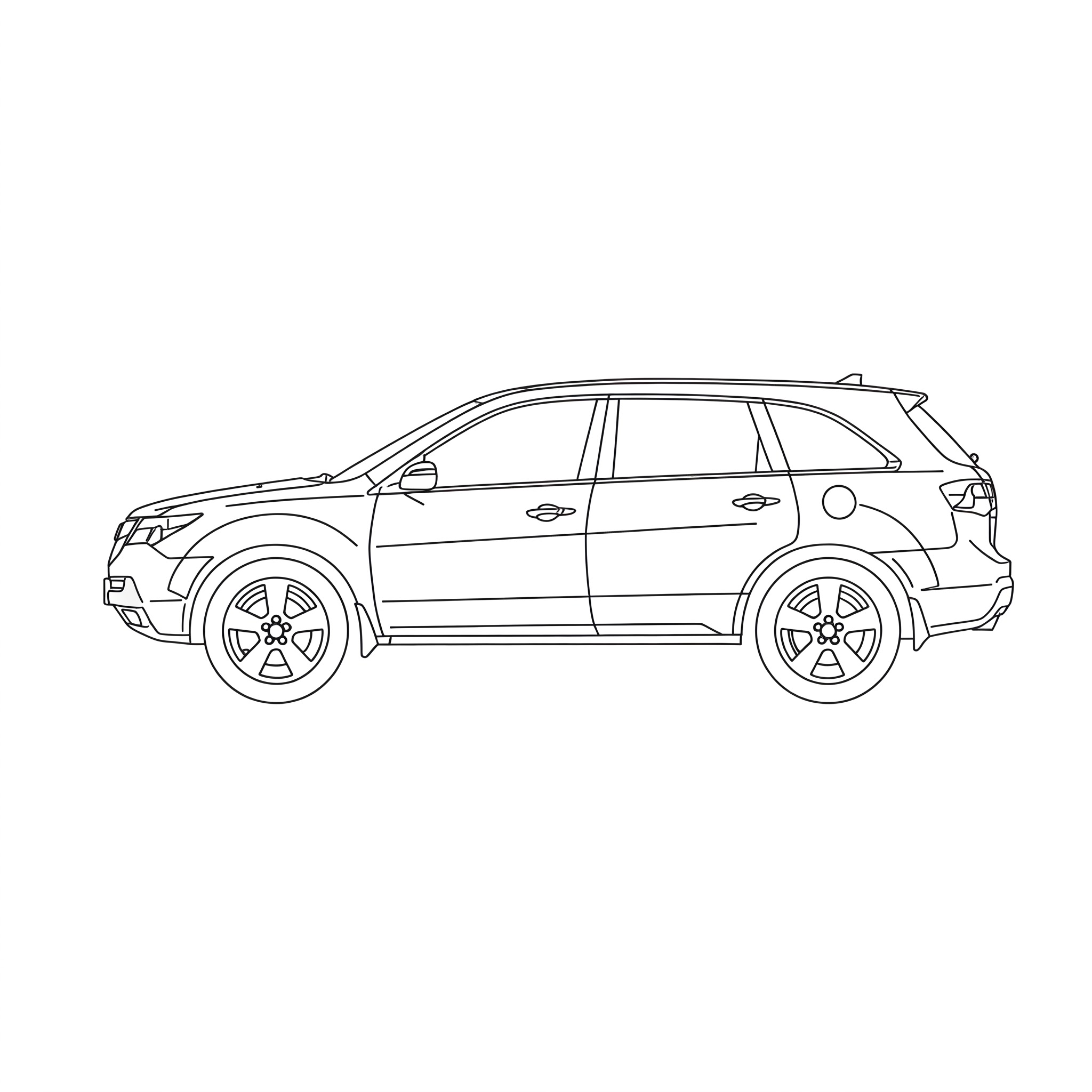 Illustrated profile outline of the Acura MDX 2nd gen