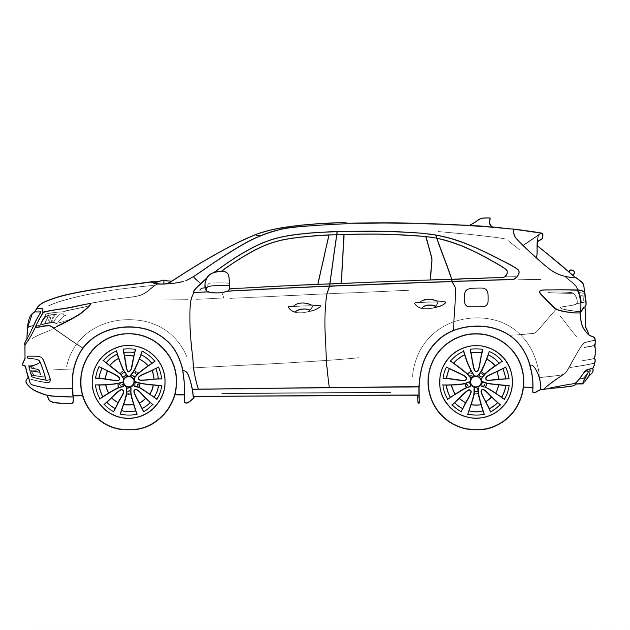 Illustrated profile outline of the Acura MDX 3rd gen