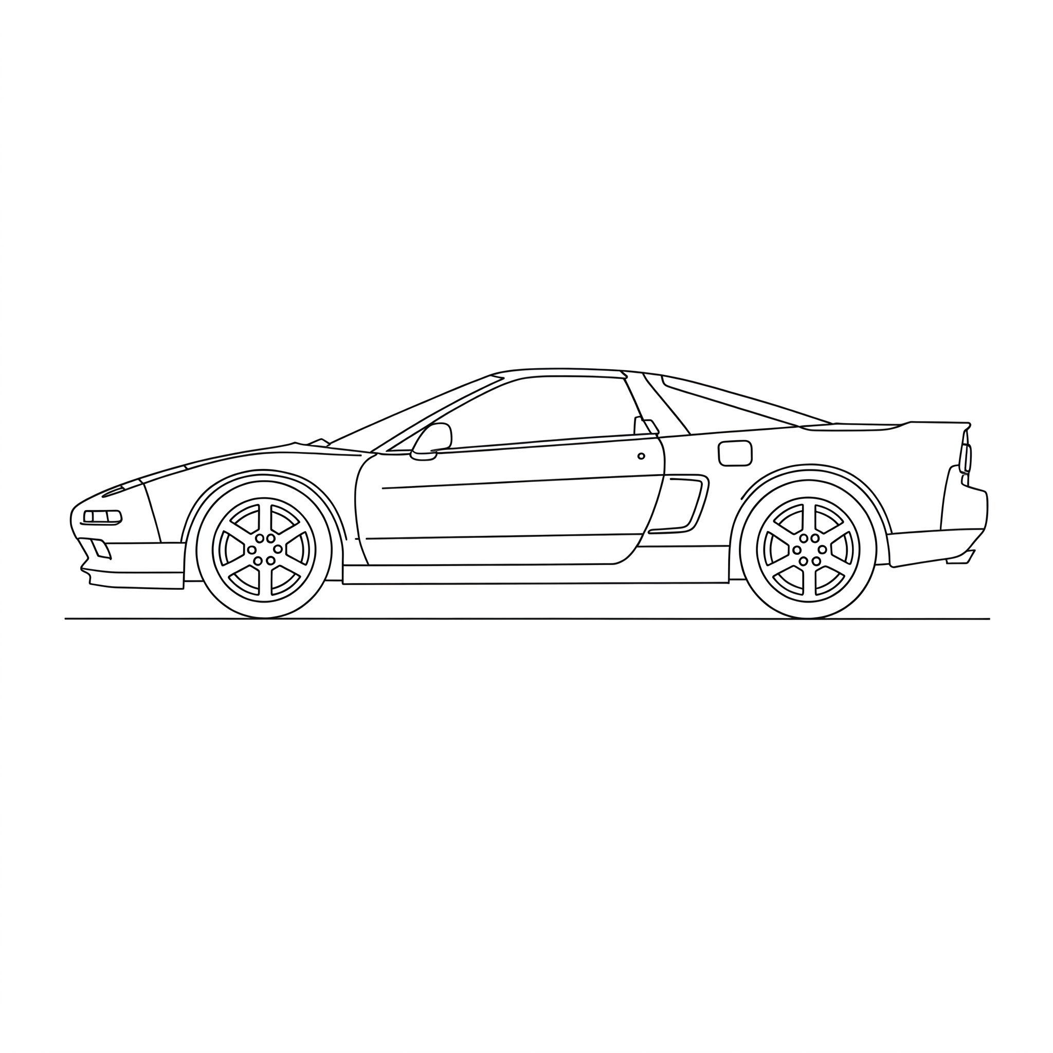 Illustrated profile outline of the Acura NSX 1st gen