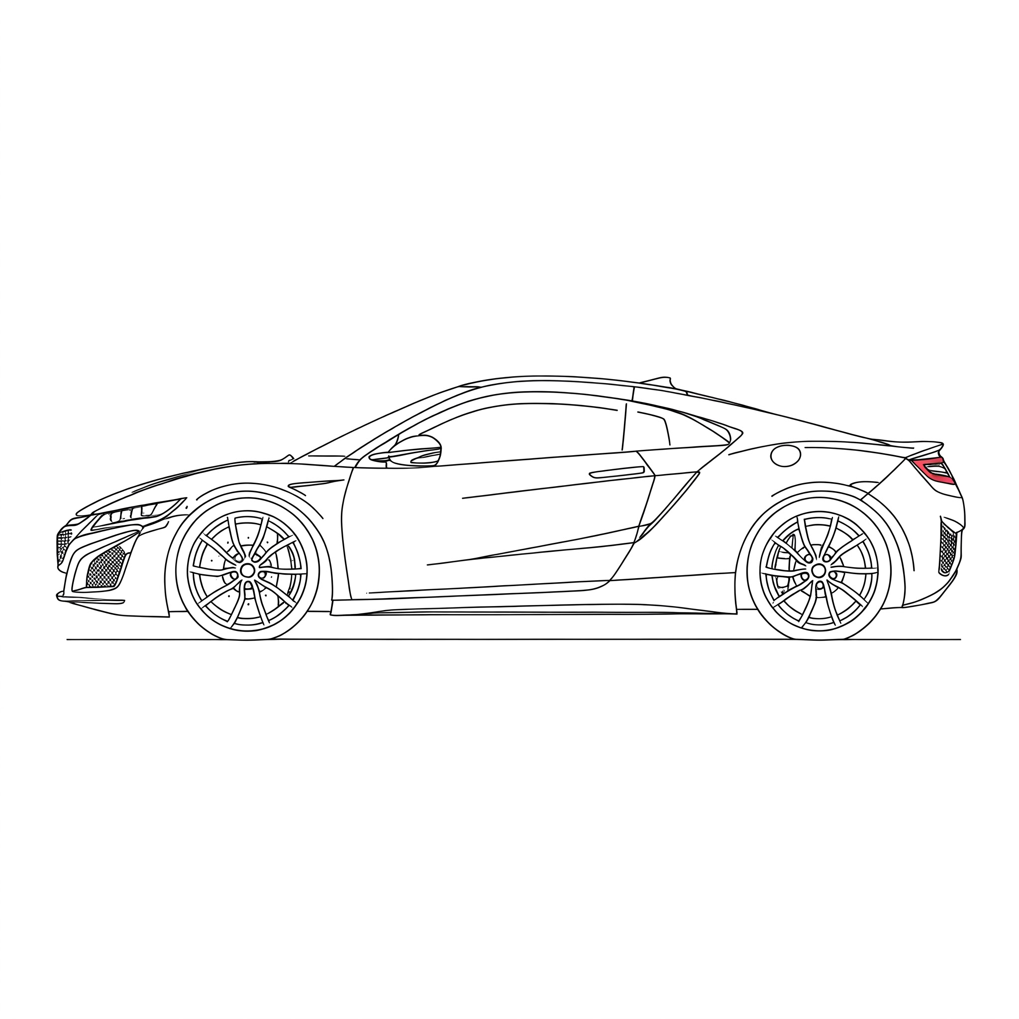 Illustrated profile outline of the Acura NSX 2nd gen NC1