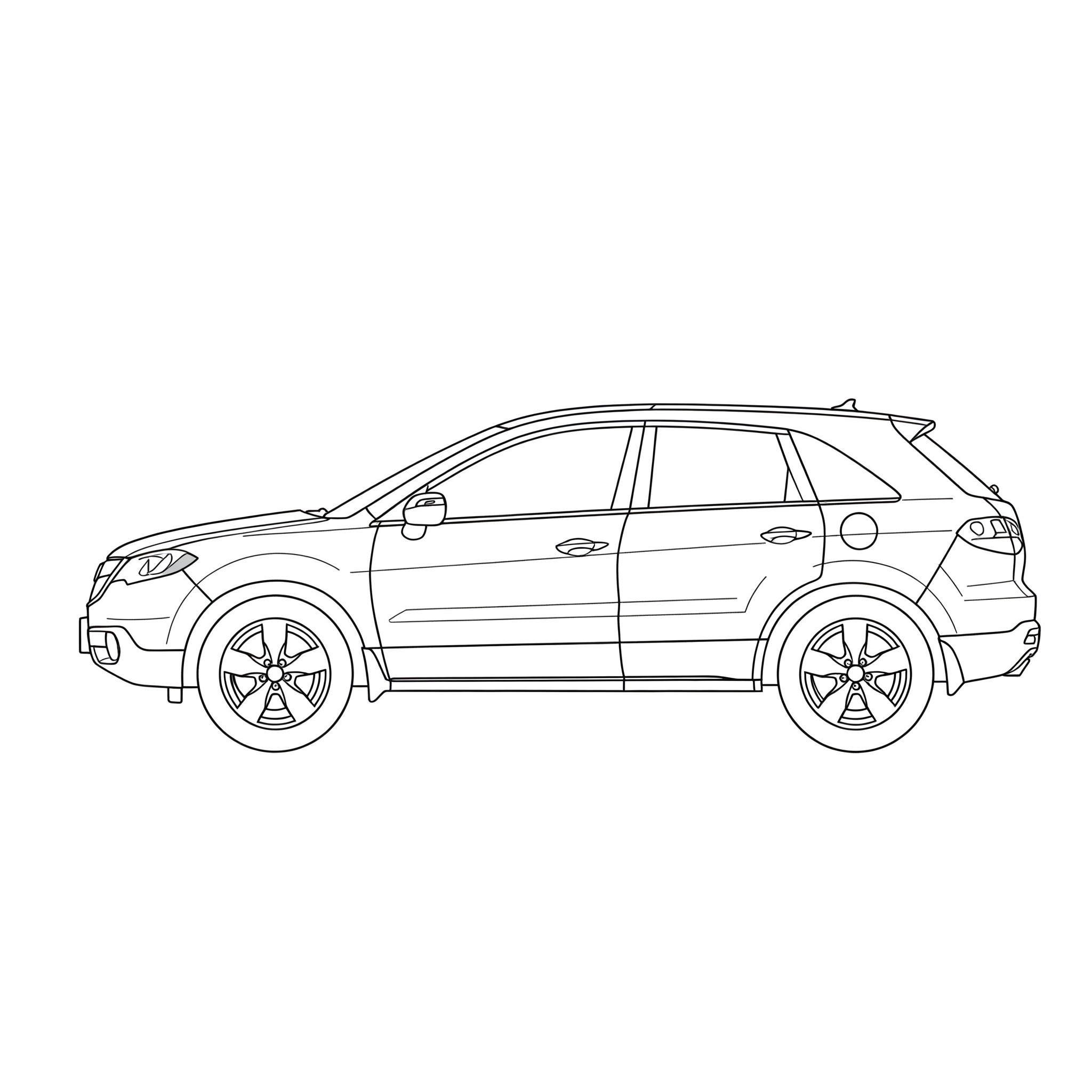 Illustrated profile outline of the Acura RDX 1st gen
