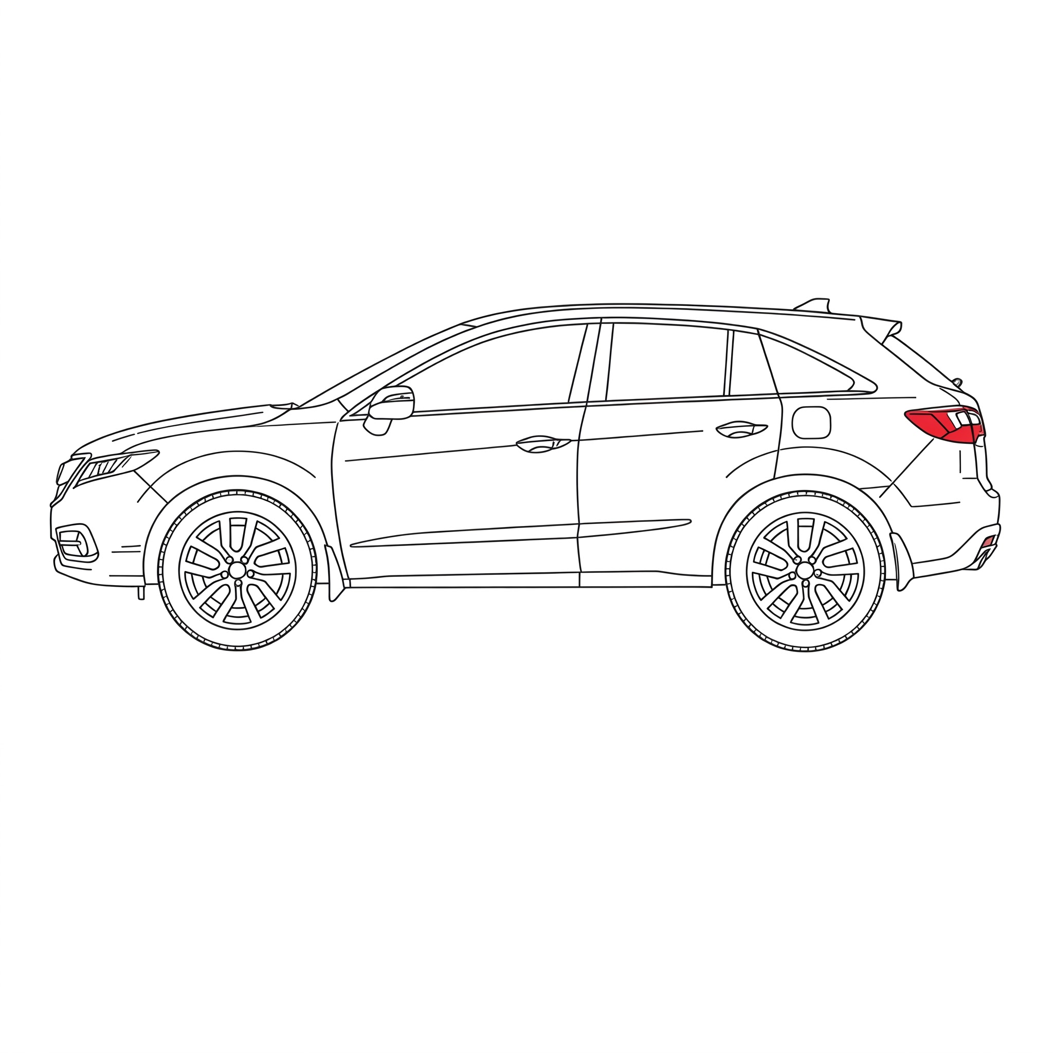 Illustrated profile outline of the Acura RDX 2nd gen