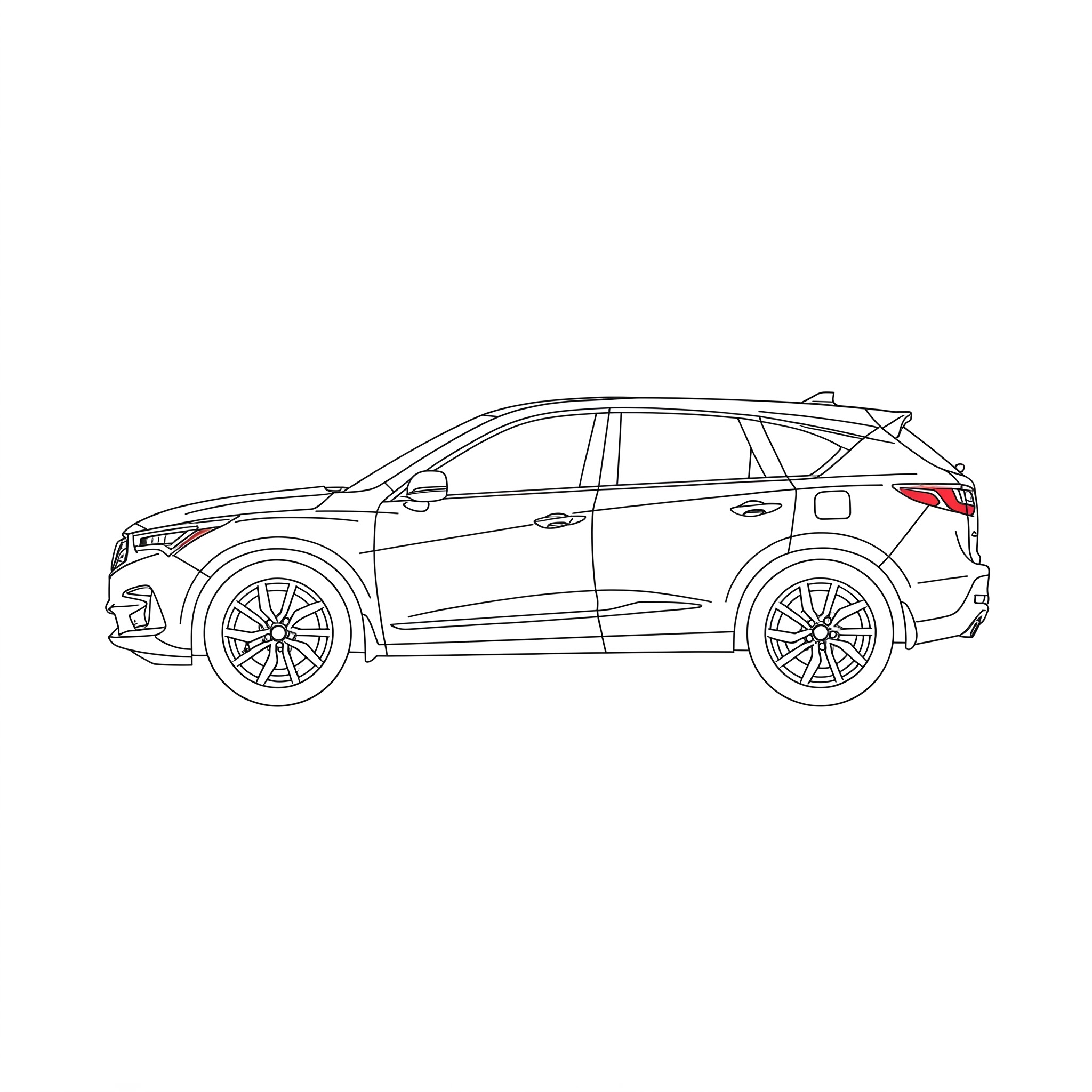 Illustrated profile outline of the Acura RDX 3rd gen