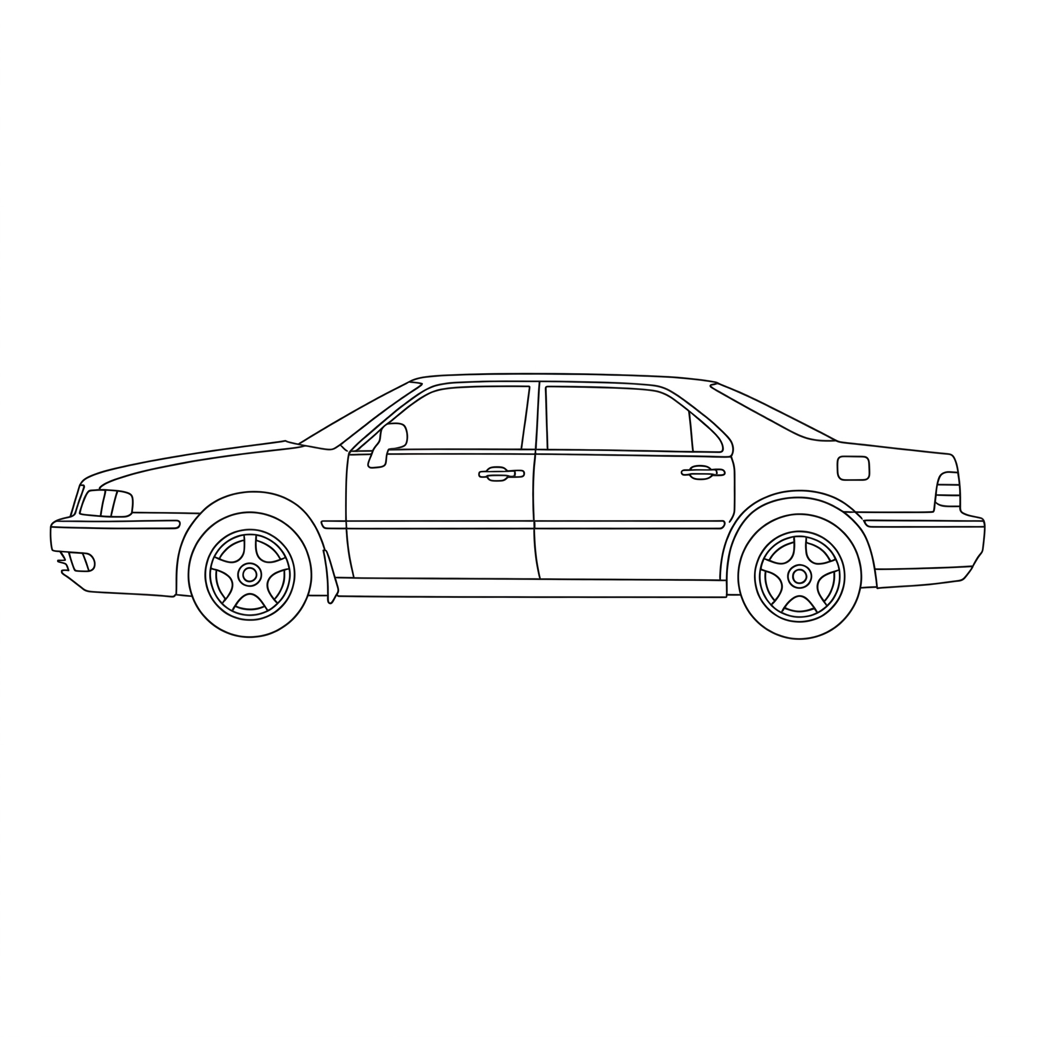 Illustrated profile outline of the Acura RL 1st gen