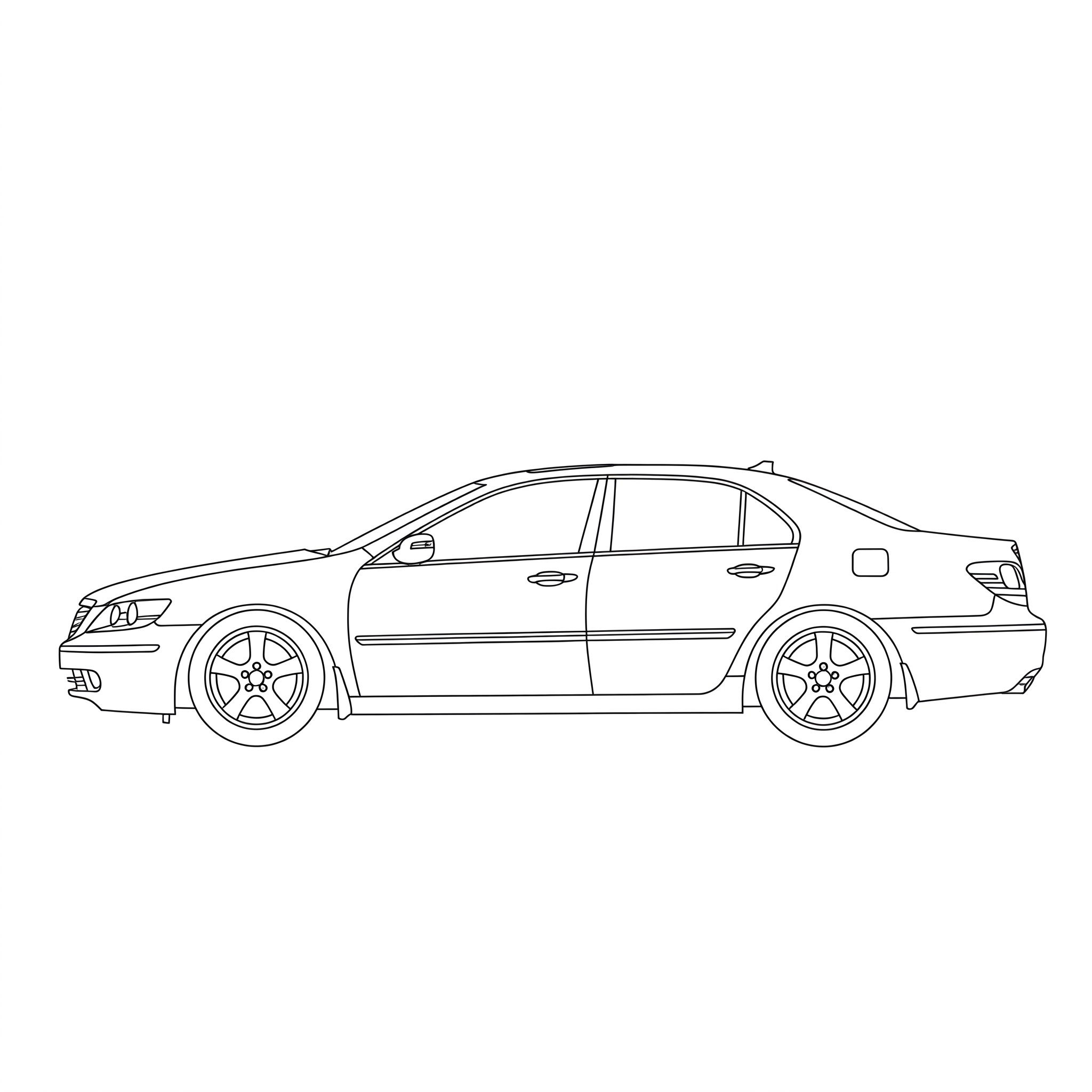 Illustrated profile outline of the Acura RL 2nd gen