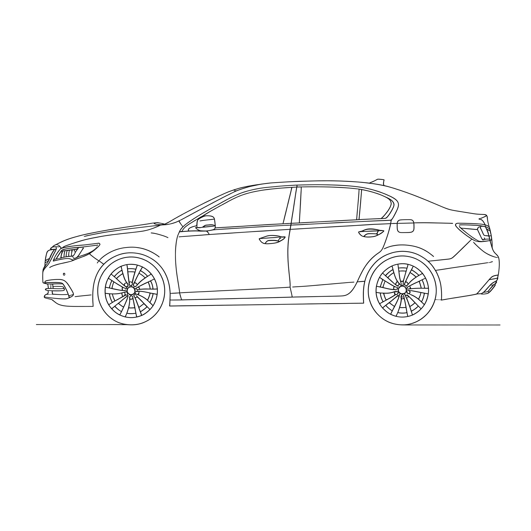Illustrated profile outline of the Acura RLX -