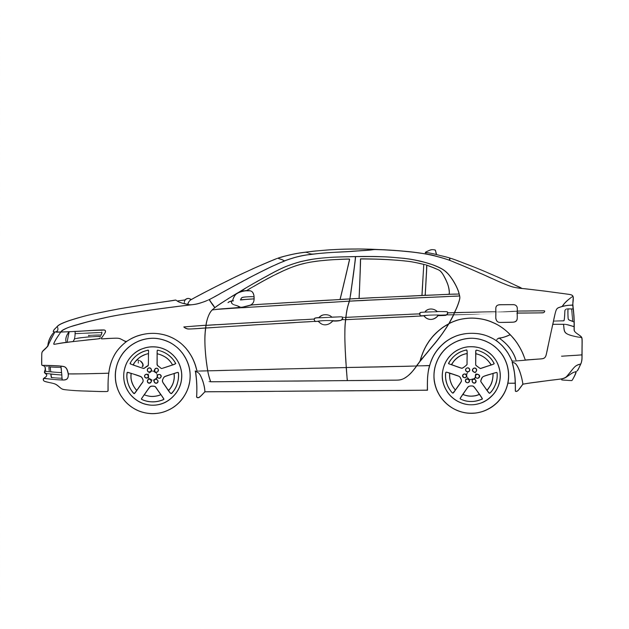 Illustrated profile outline of the Acura TL 3rd gen