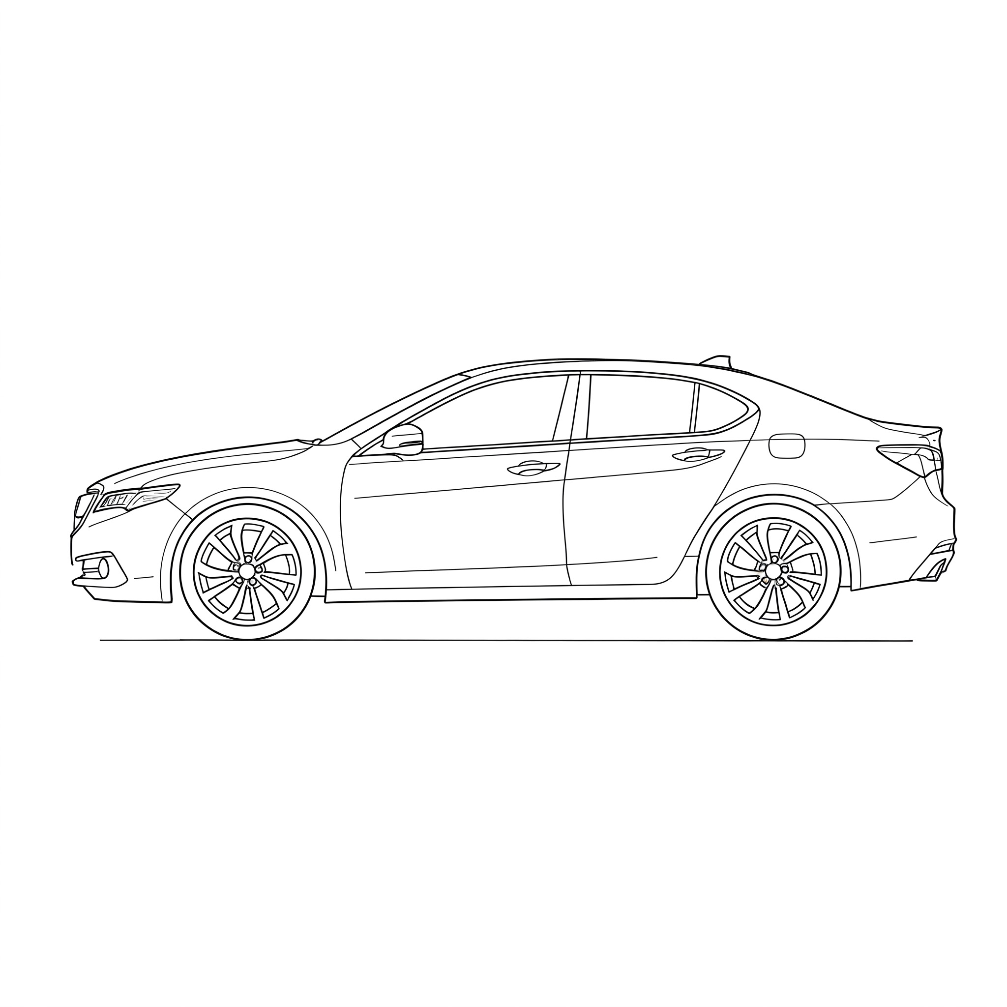 Illustrated profile outline of the Acura TLX 5th gen
