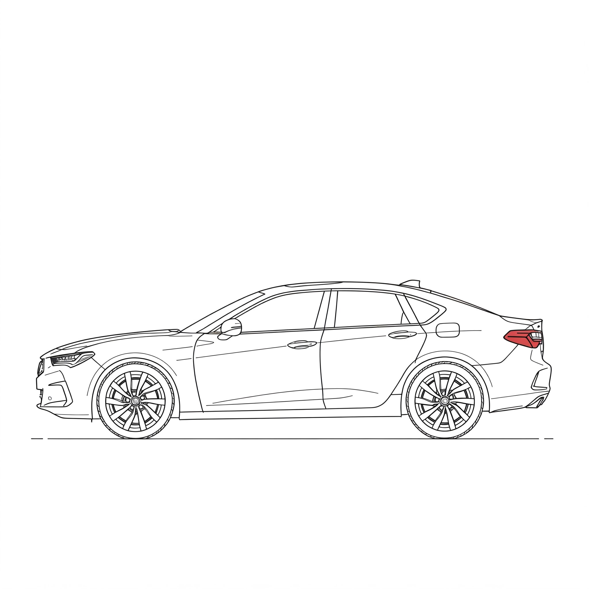 Illustrated profile outline of the Acura TLX 6th gen