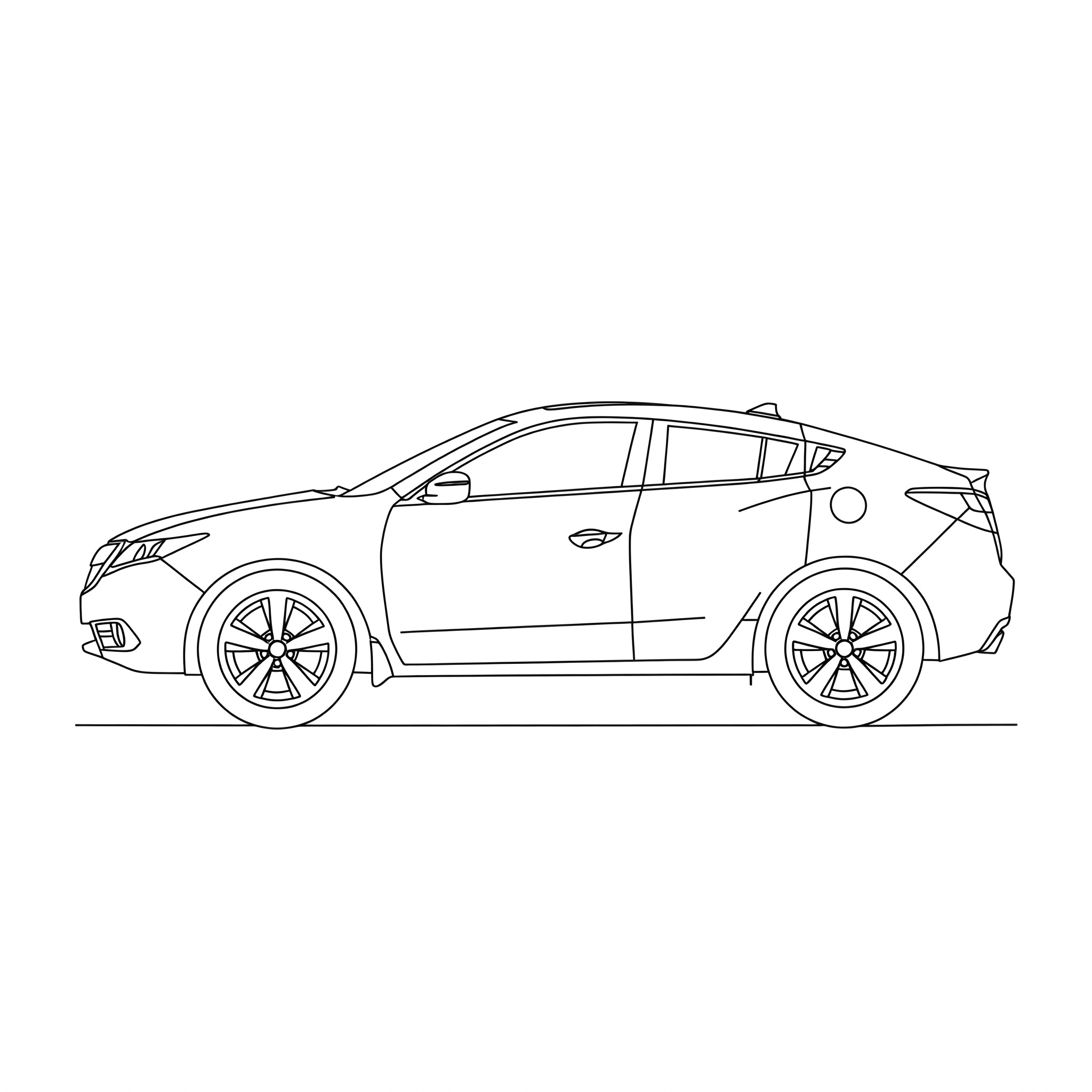 Illustrated profile outline of the Acura ZDX 1st Gen YB1