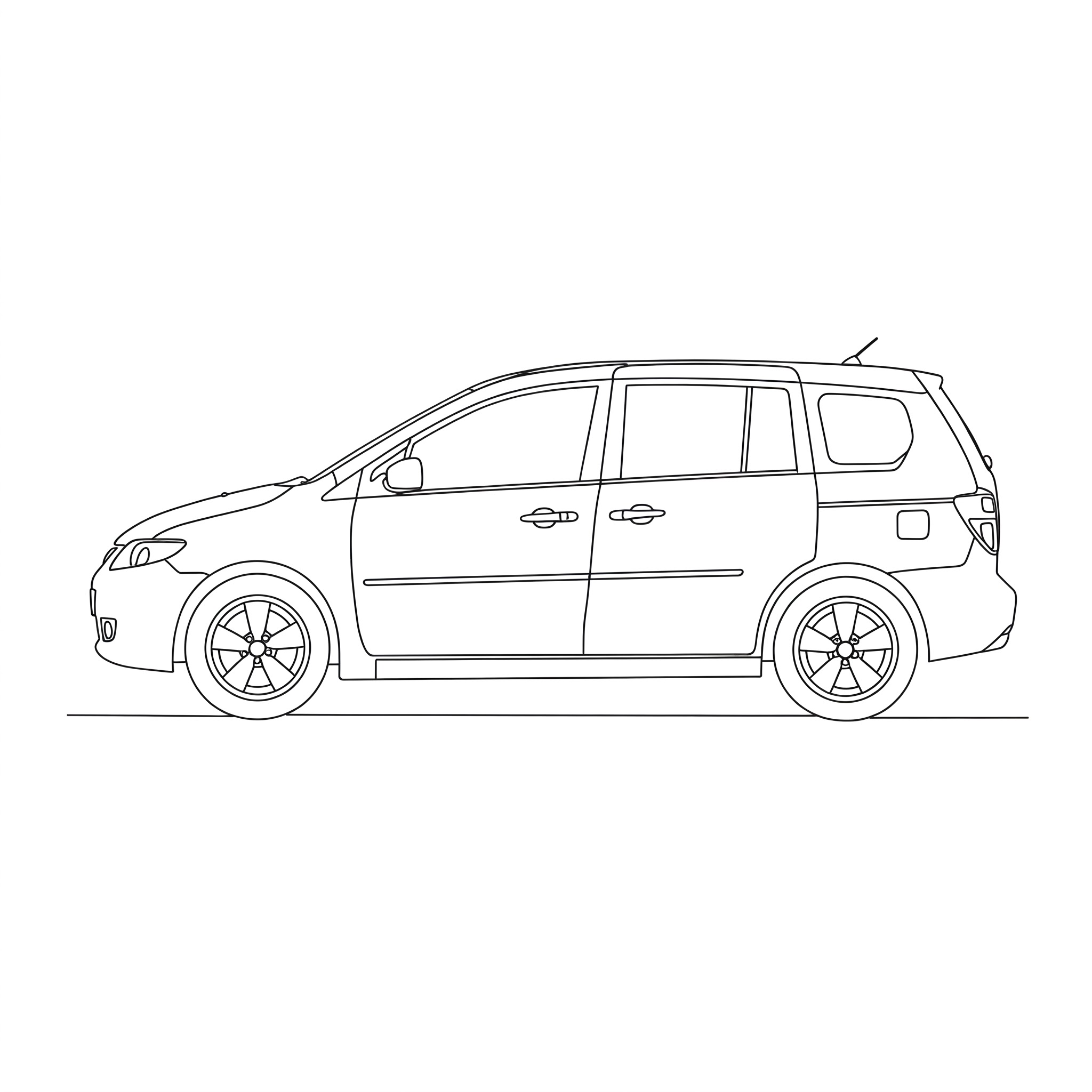 Illustrated profile outline of the Mazda 5 1st gen CR