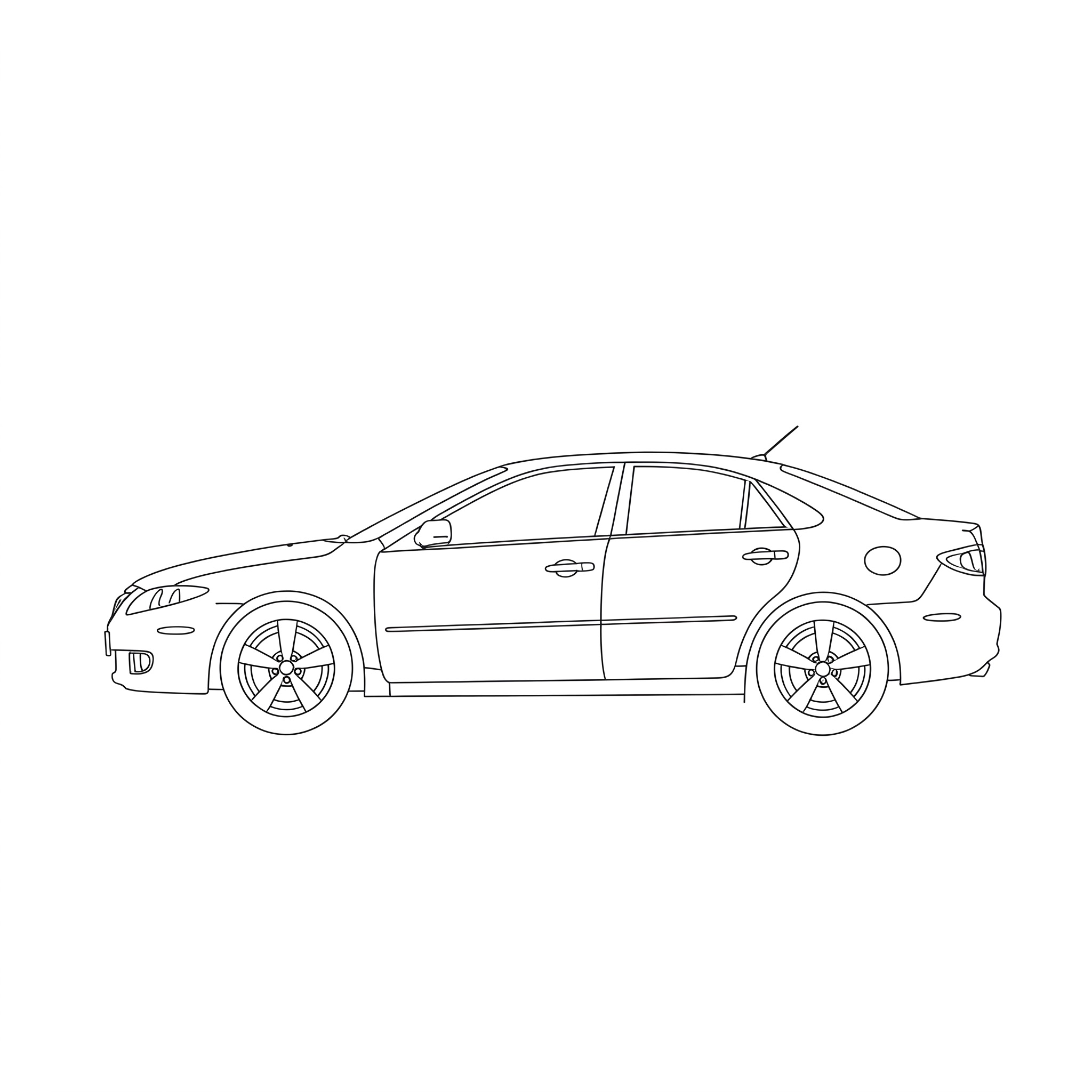 Illustrated profile outline of the Mazda 6 2nd gen GH1